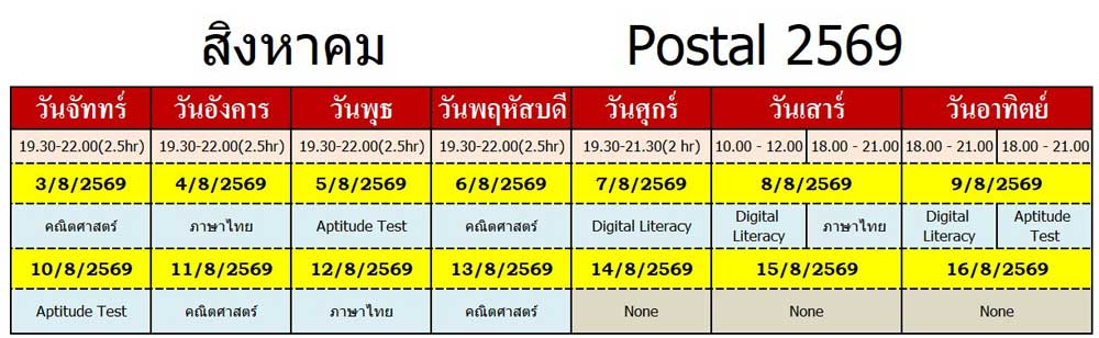 Live Streaming คอร์สติวโรงเรียนการไปรษณีย์ ตะลุยโจทย์ 2569