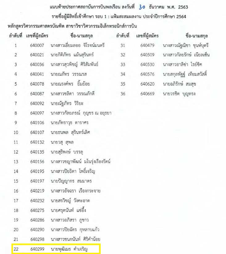 คอร์สติวสถาบันการบินพลเรือน รอบแฟ้มสะสมผลงาน (PORTFOLIO) 2564